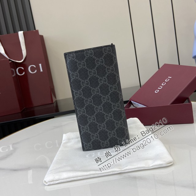 Gucci專櫃古馳最新款Emblem系列經典圖案錢包男士長錢夾 jh2701型號：821213